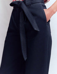 Belted Barrel Leg Pants-Navy / Boden Online