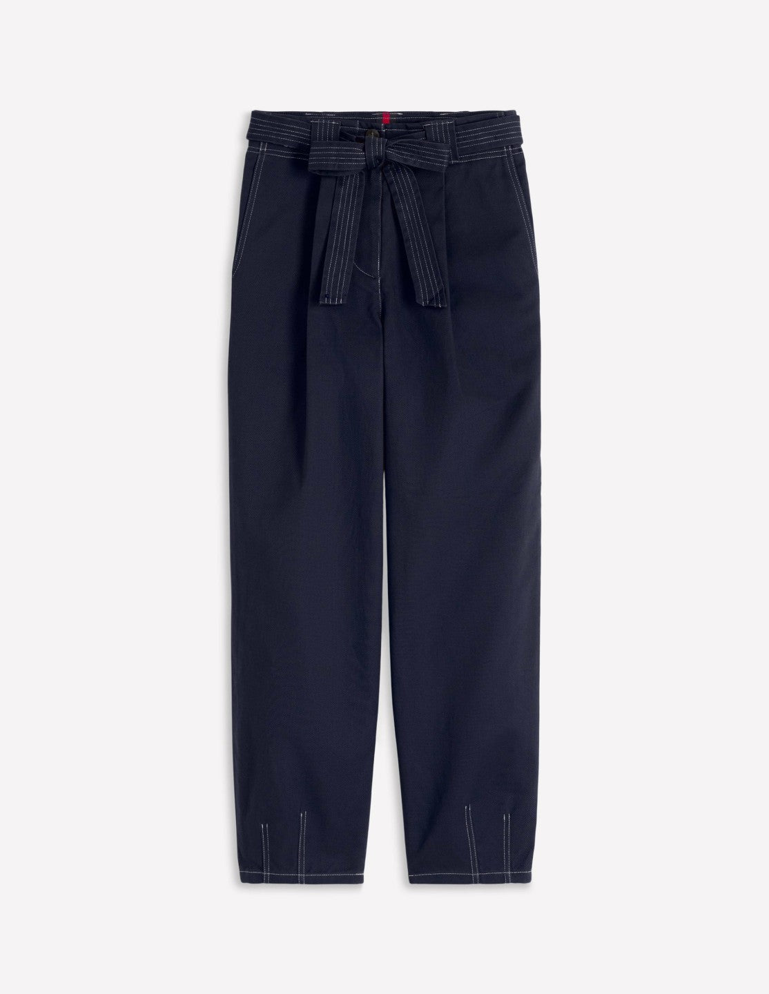 Belted Barrel Leg Pants-Navy / Boden Online