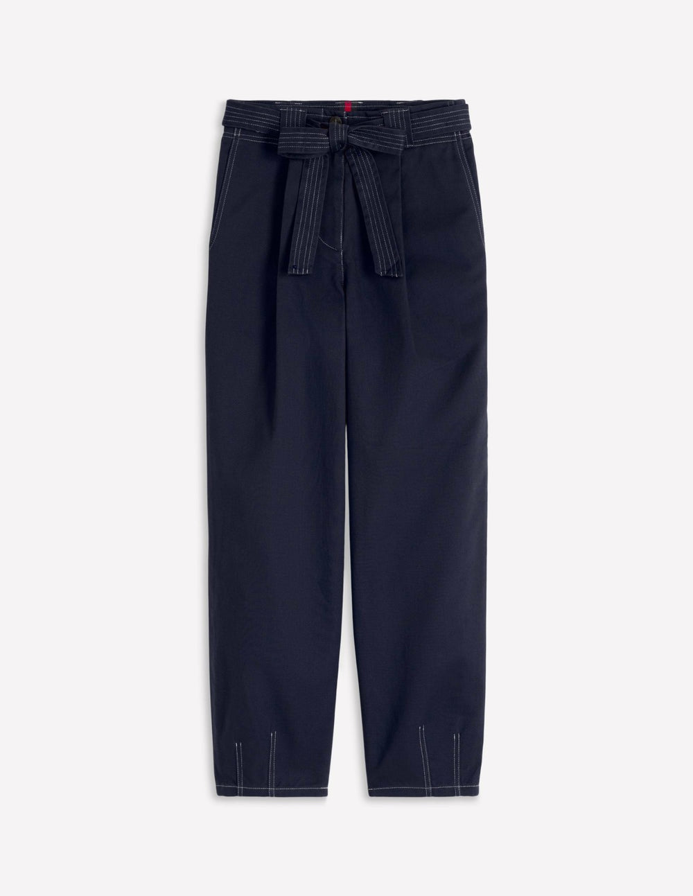 Belted Barrel Leg Pants-Navy / Boden Online