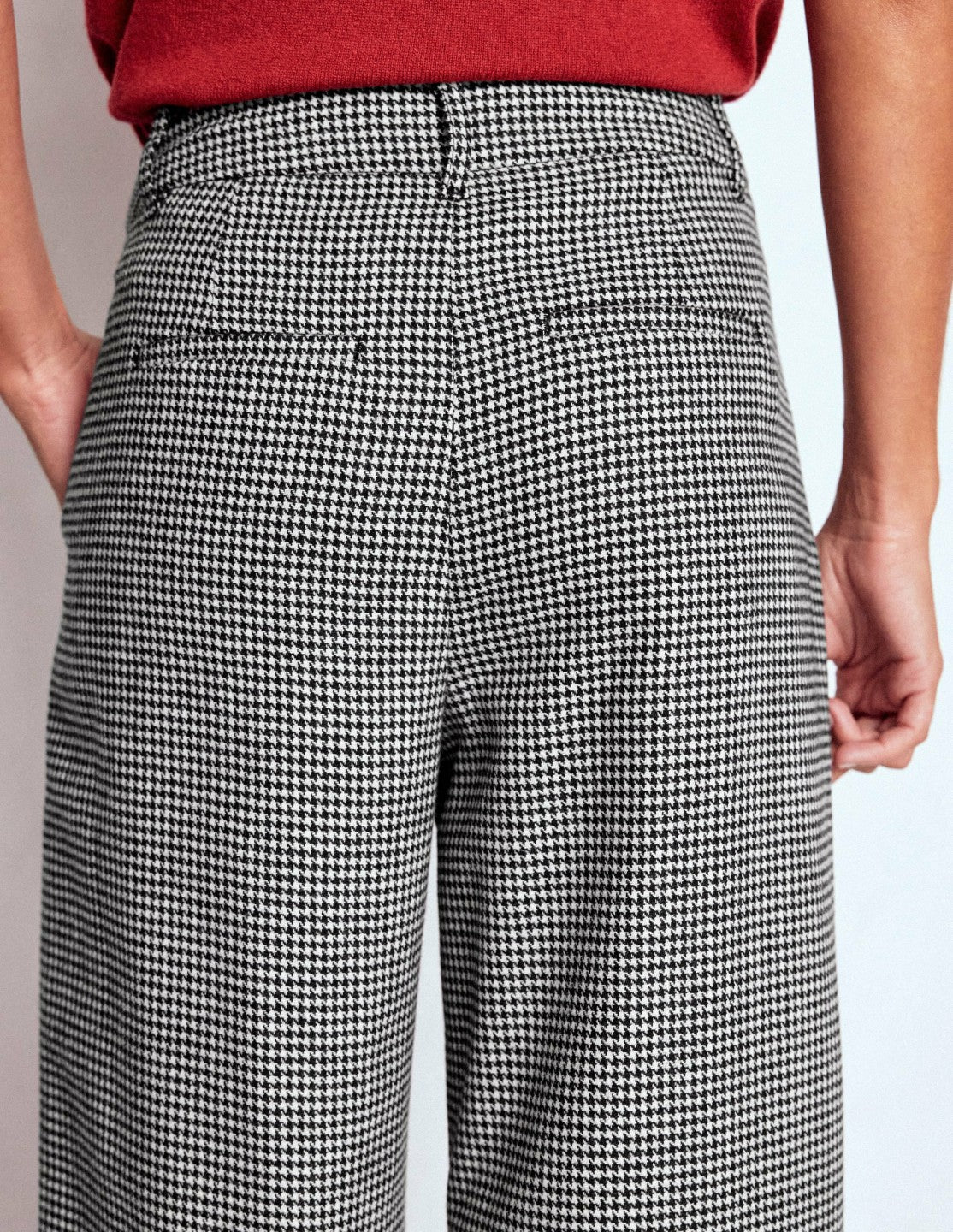 Kensington Tailored Pants-Black and Ivory Puppytooth / Boden Outlet