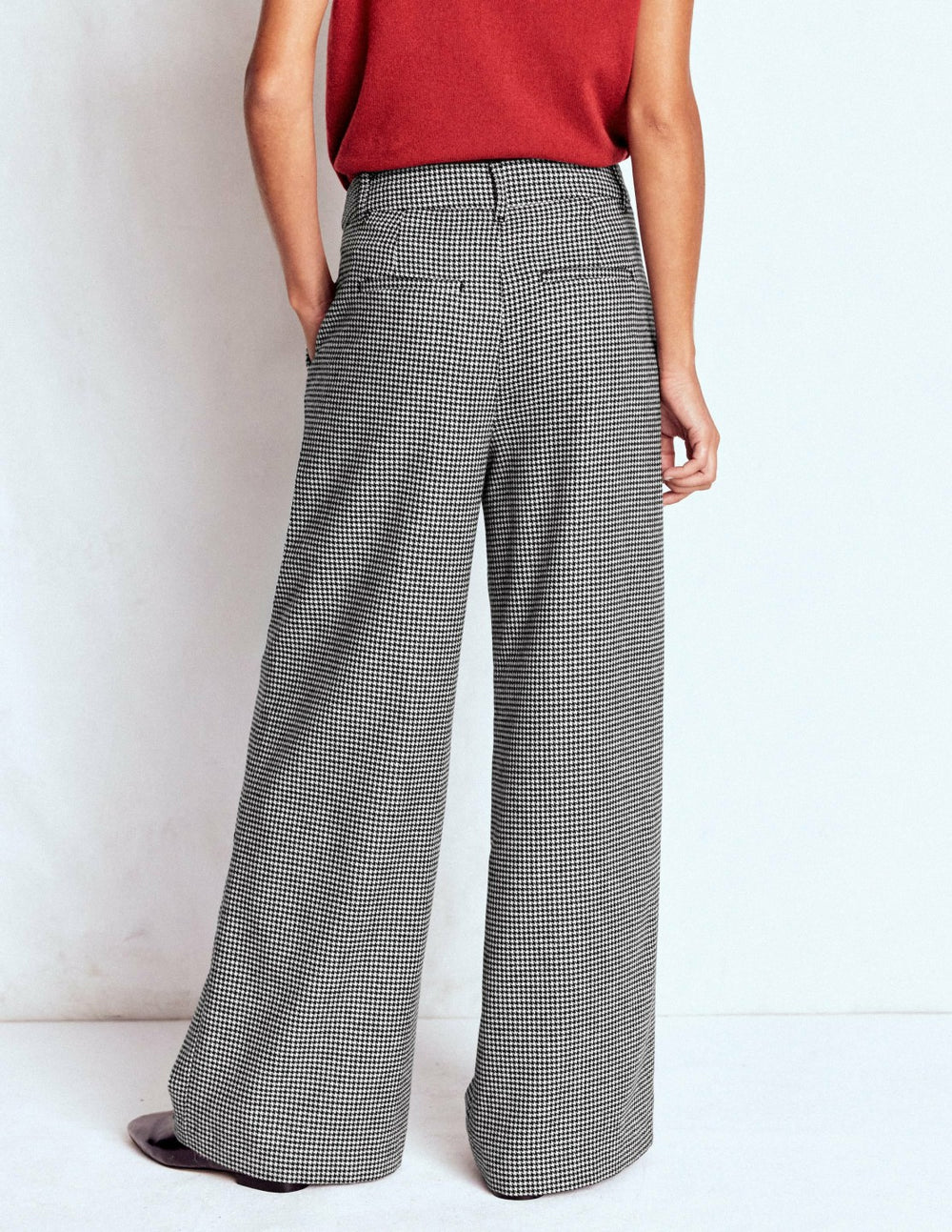 Kensington Tailored Pants-Black and Ivory Puppytooth / Boden Outlet