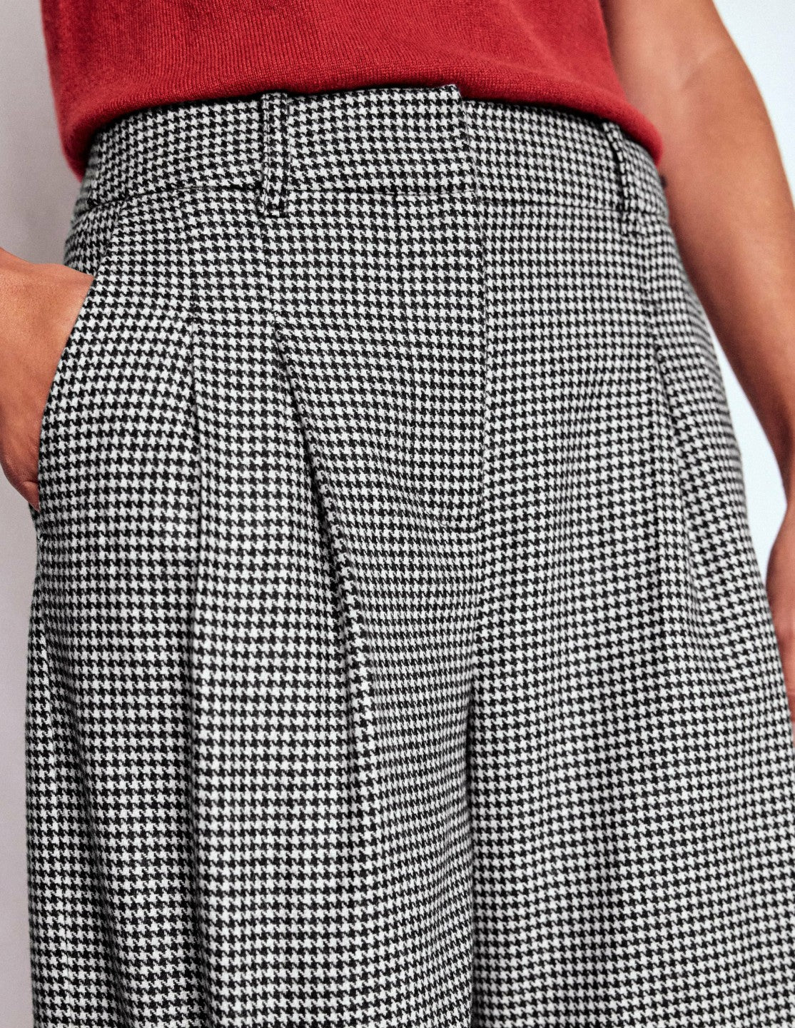 Kensington Tailored Pants-Black and Ivory Puppytooth / Boden Outlet
