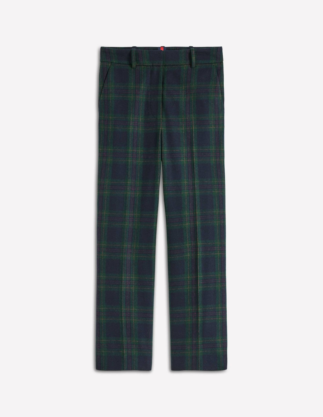 Canonbury Wool Pants-Navy and Green Tonal Check / Boden Discount
