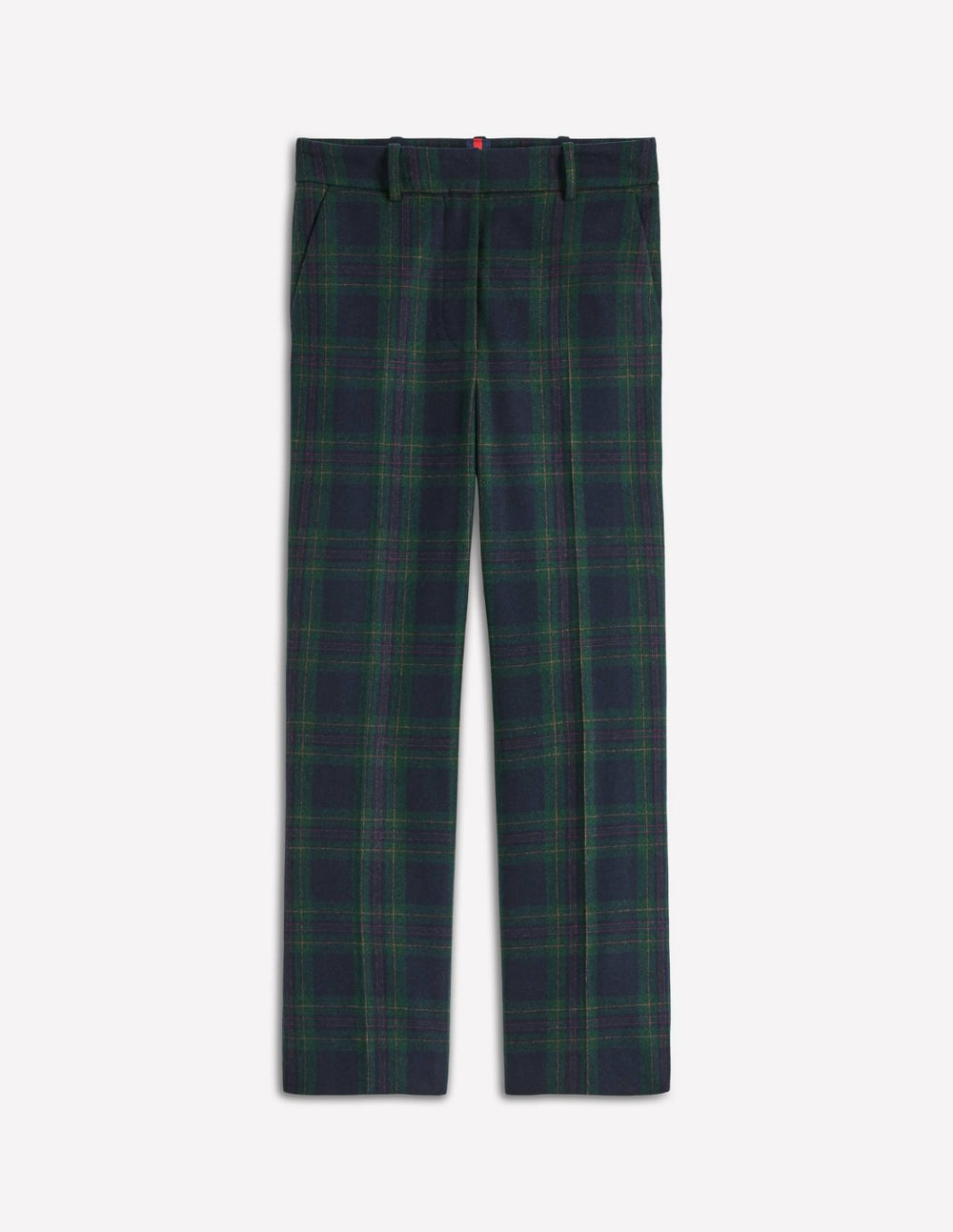 Canonbury Wool Pants-Navy and Green Tonal Check / Boden Discount
