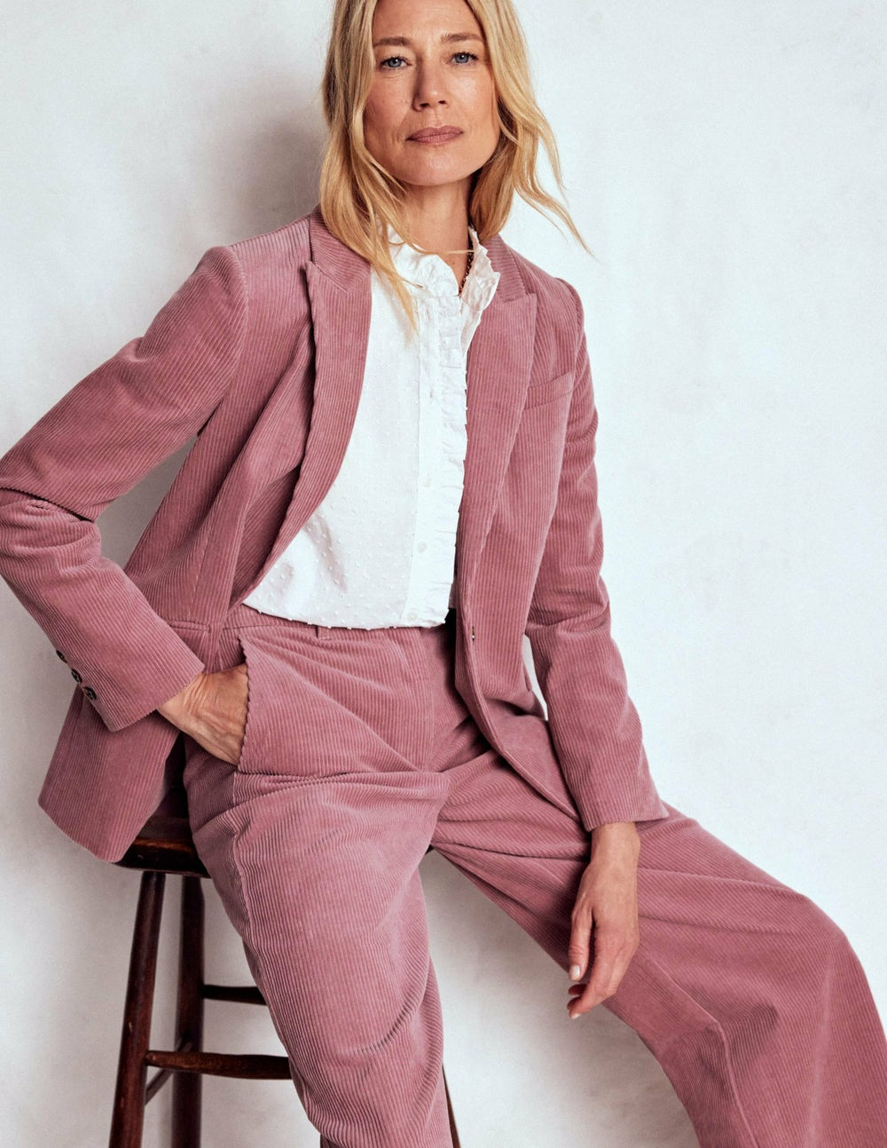 Belgravia Chunky Cord Pants-Blushing Rose / Boden
