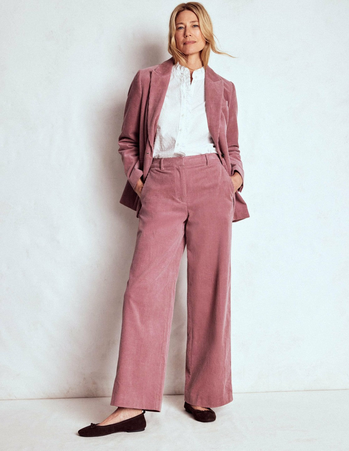 Belgravia Chunky Cord Pants-Blushing Rose / Boden