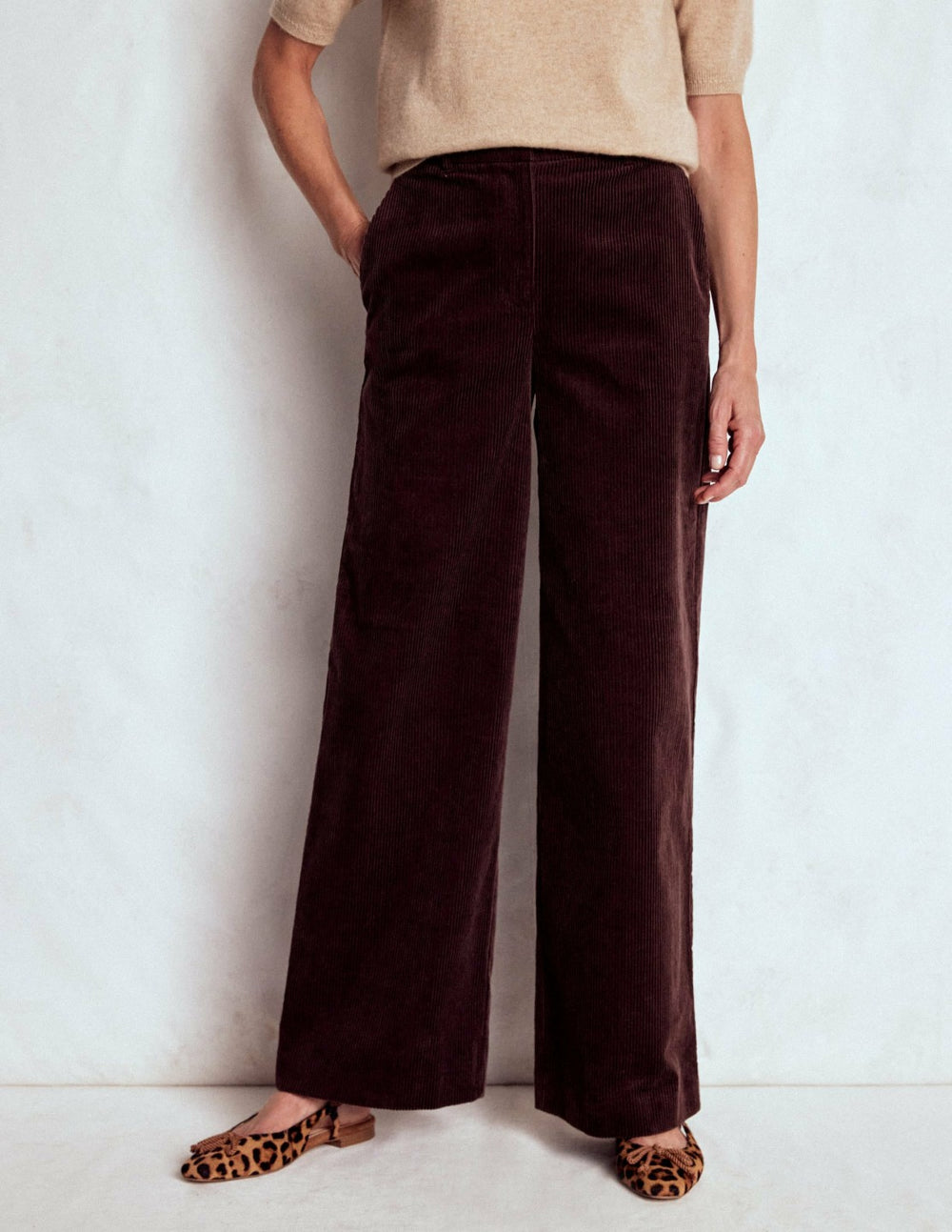 Belgravia Chunky Cord Pants-Deep Aubergine / Boden Online