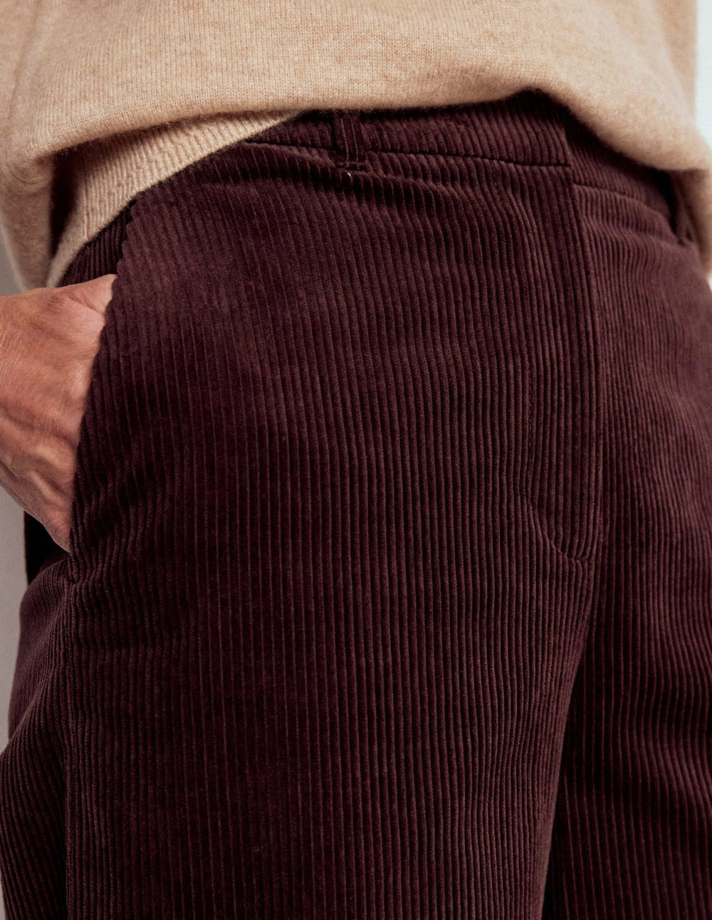 Belgravia Chunky Cord Pants-Deep Aubergine / Boden Online