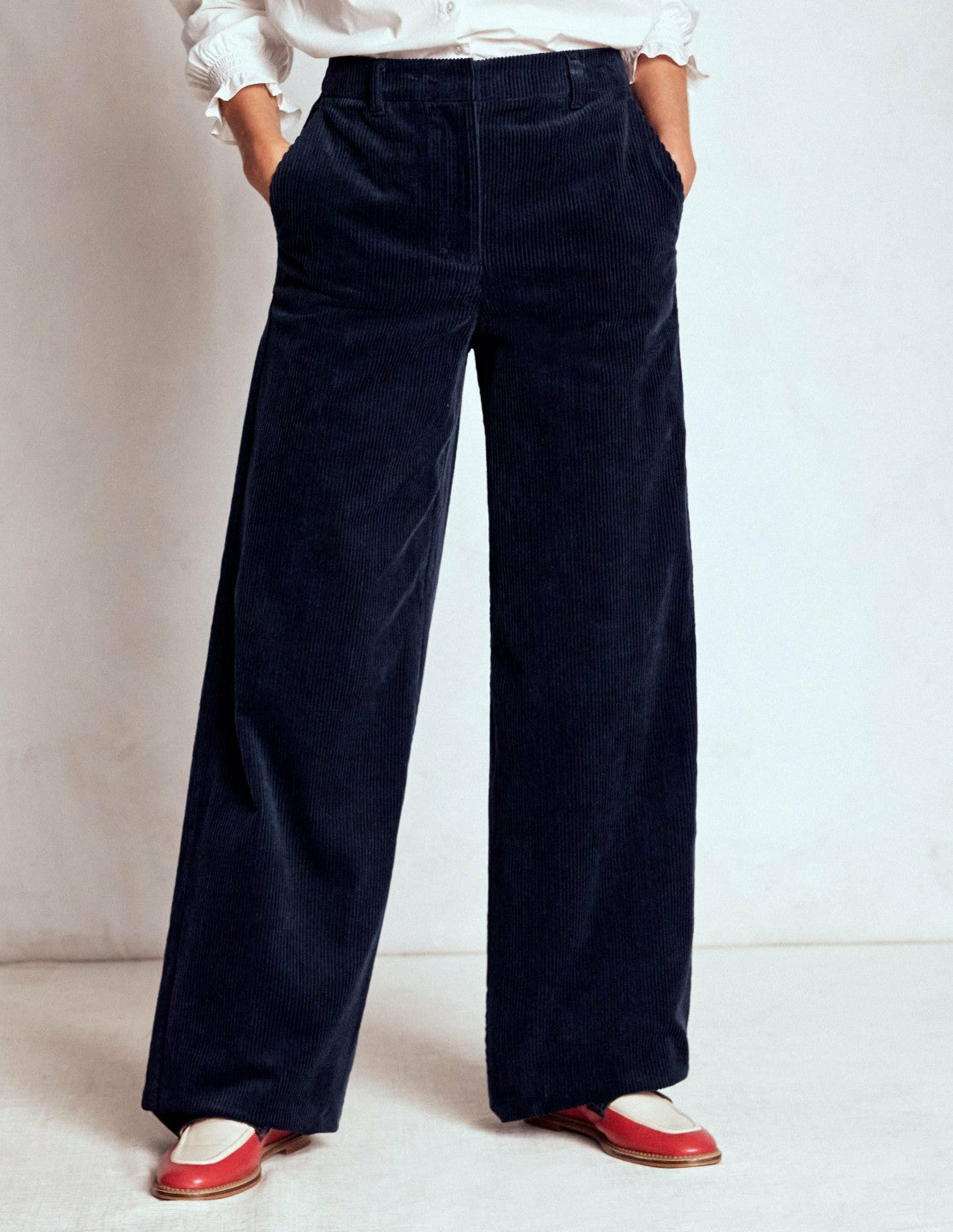Belgravia Chunky Cord Pants-Navy / Boden Discount