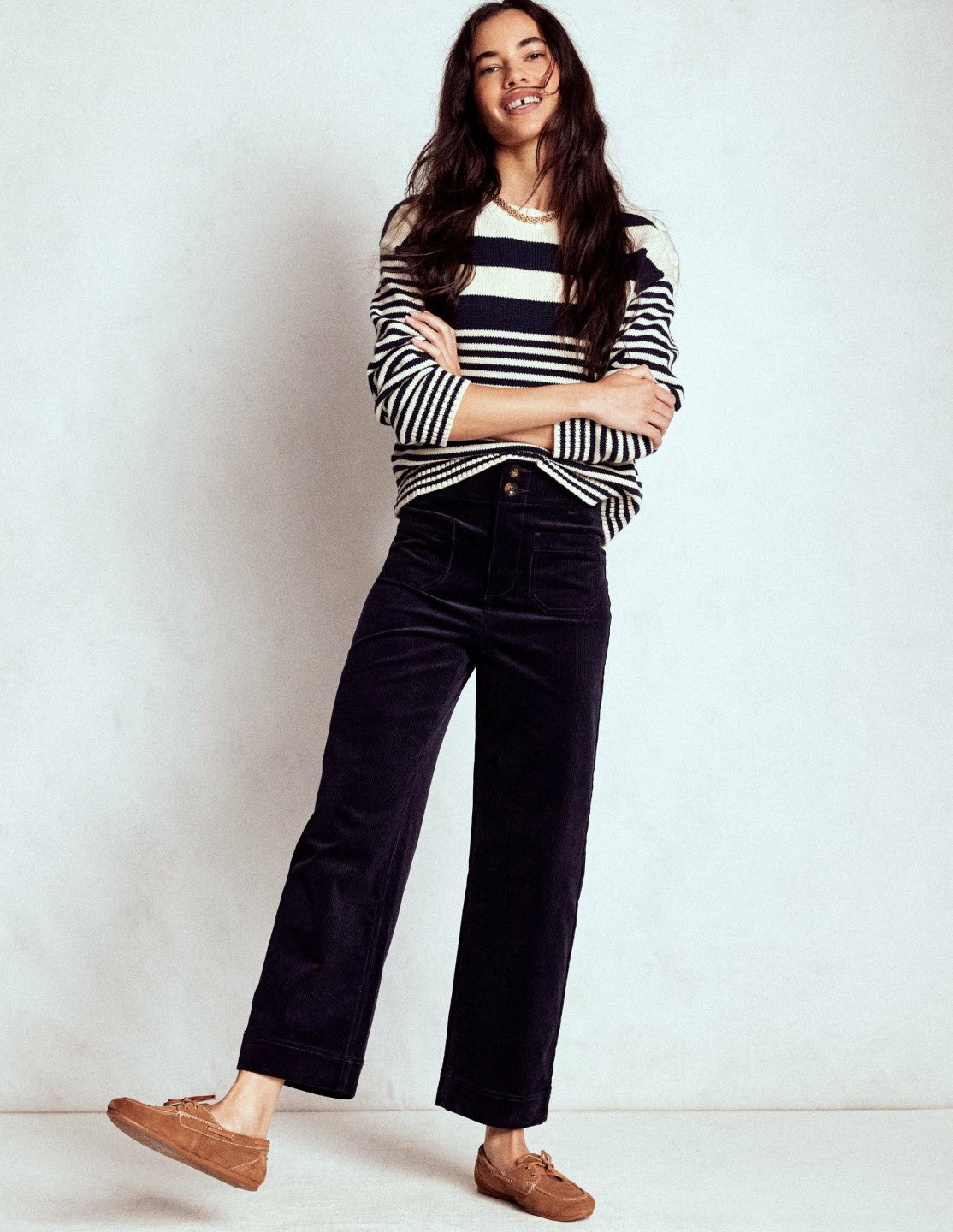 Primrose Cord Pants-Navy / Boden On sale