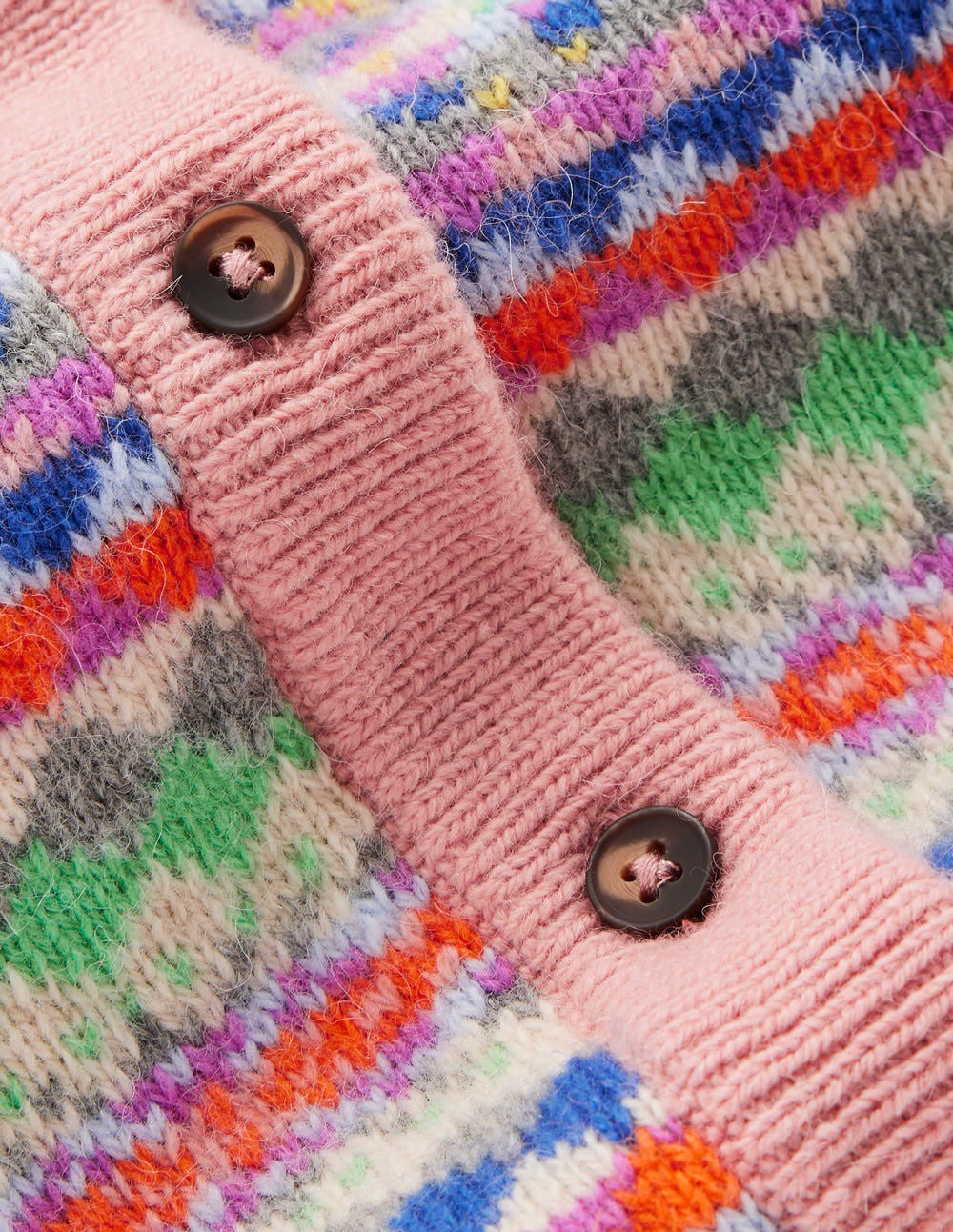 Edie Fair Isle Knitted Shirt-Pink Heritage Fair Isle / Boden Sale