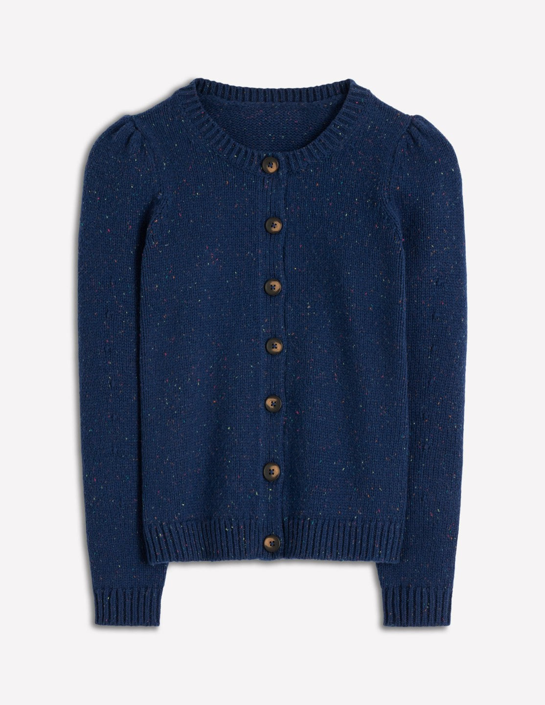 Davina Puff Sleeve Cardigan-Blue, Nep / Boden On sale