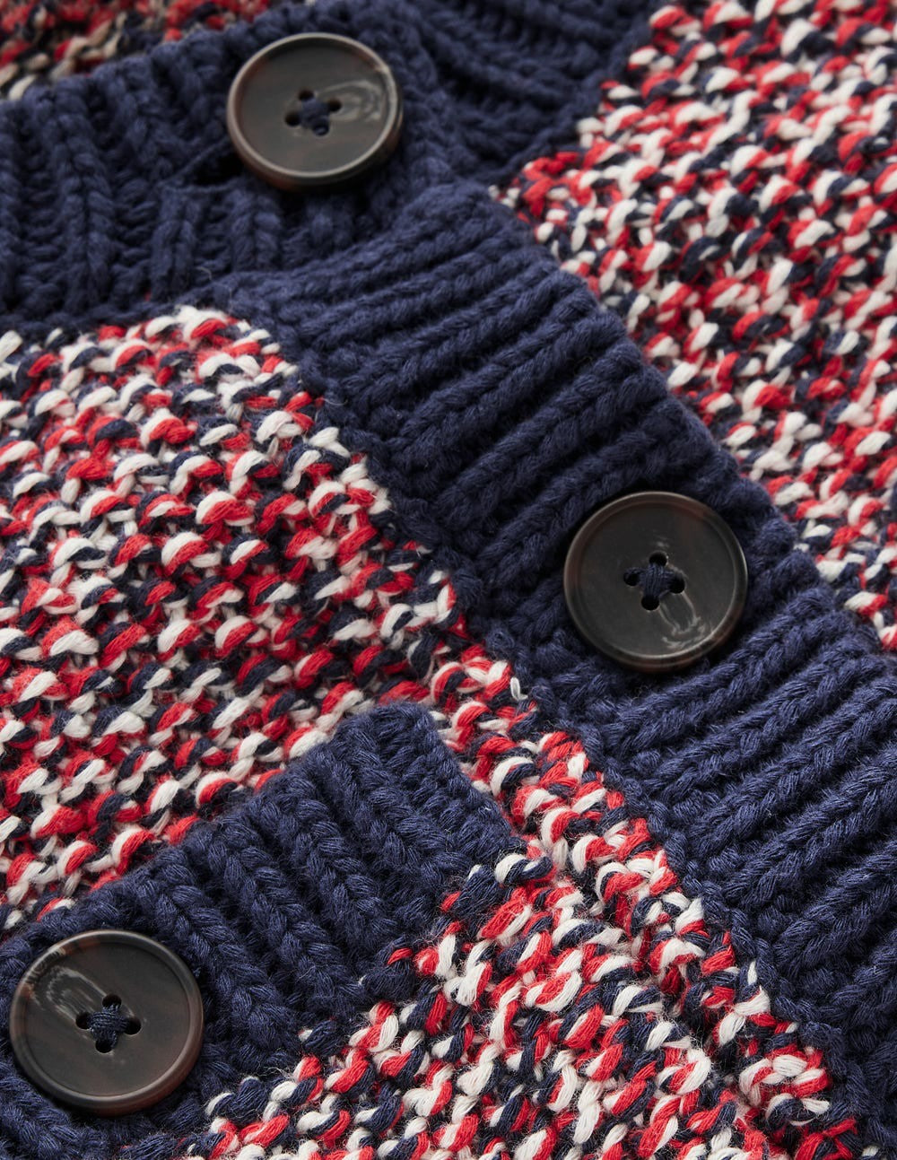 Textured Marl Cardigan-Navy/ Red Marl / Boden us