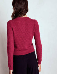 Jewel Button Cardigan-Ruby Red / Boden