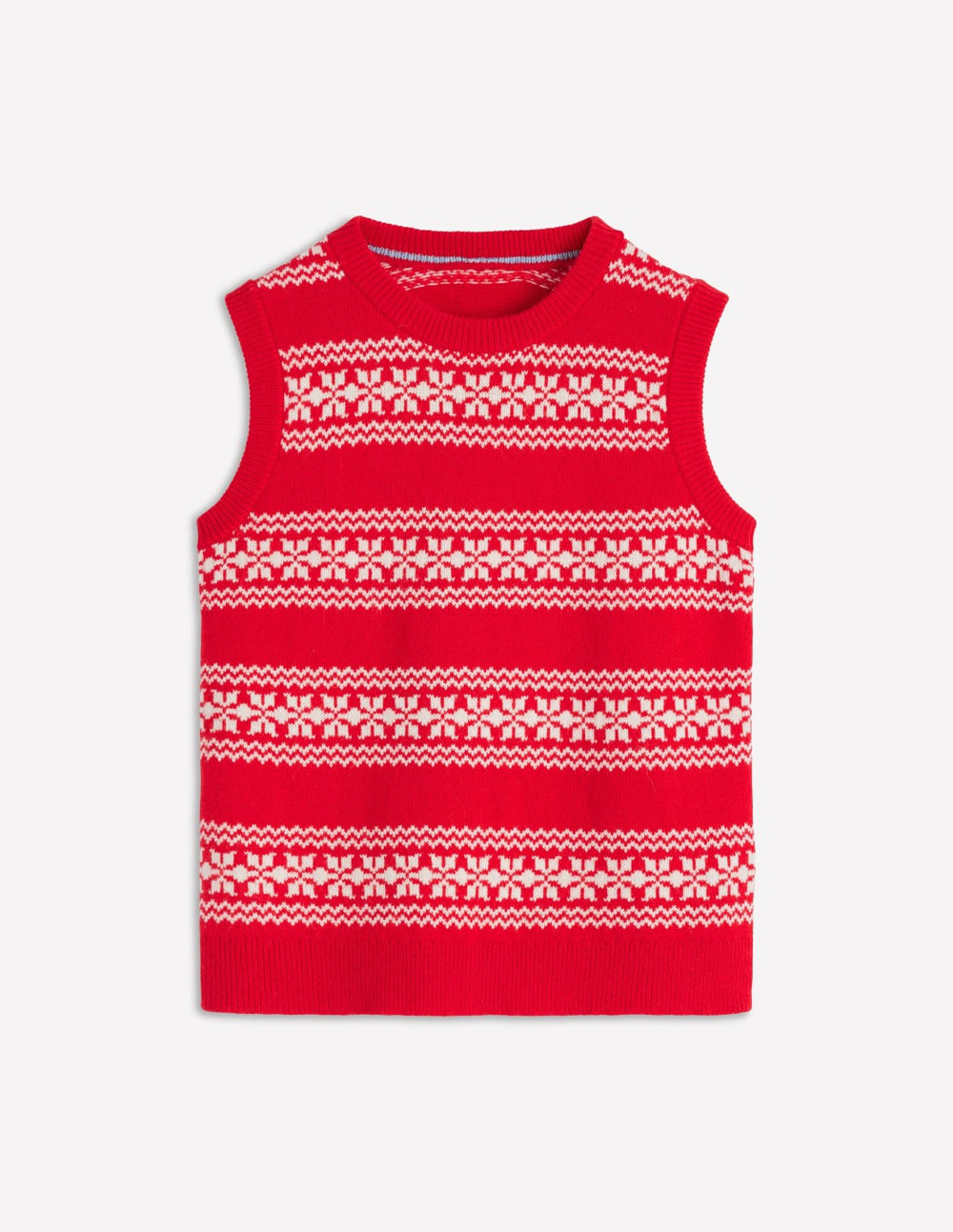 Edie Fair Isle Vest-Poppy Red, Warm Ivory / Boden Sale