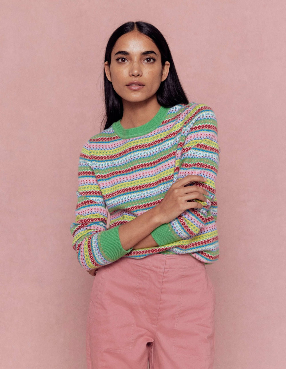 Edie Fair Isle Sweater-Multi, Heritage Geo / Boden Online