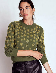 Elizabeth Embellished Sweater-Leaf Green / Boden Outlet
