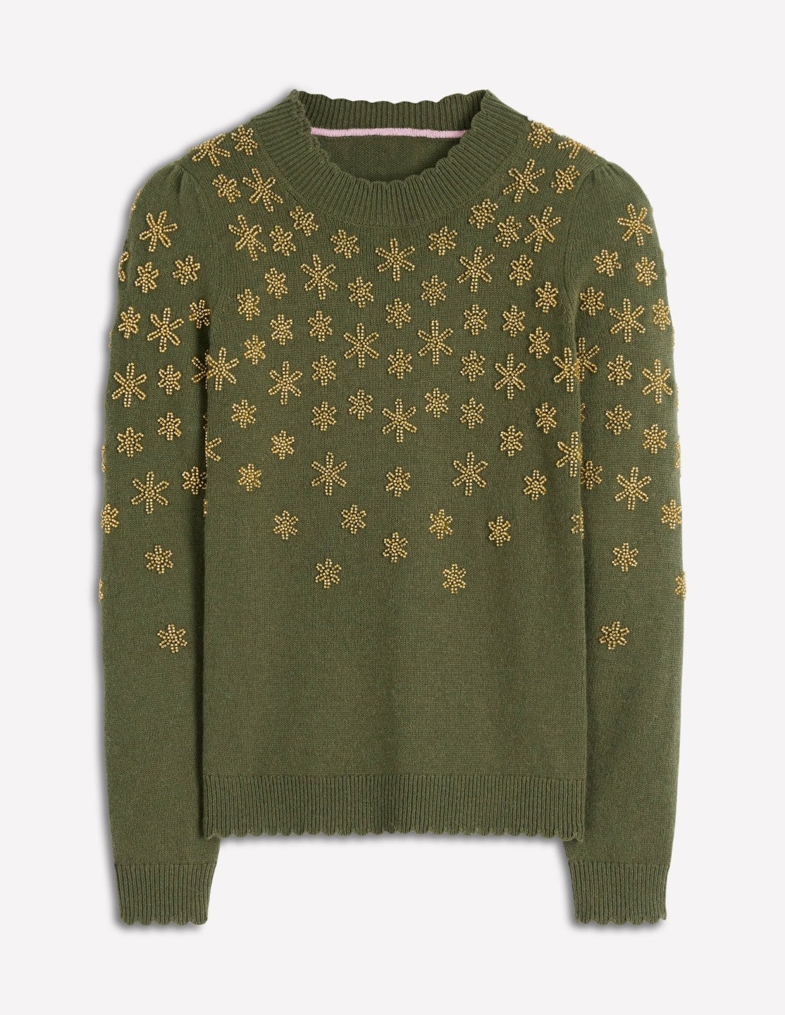Elizabeth Embellished Sweater-Leaf Green / Boden Outlet