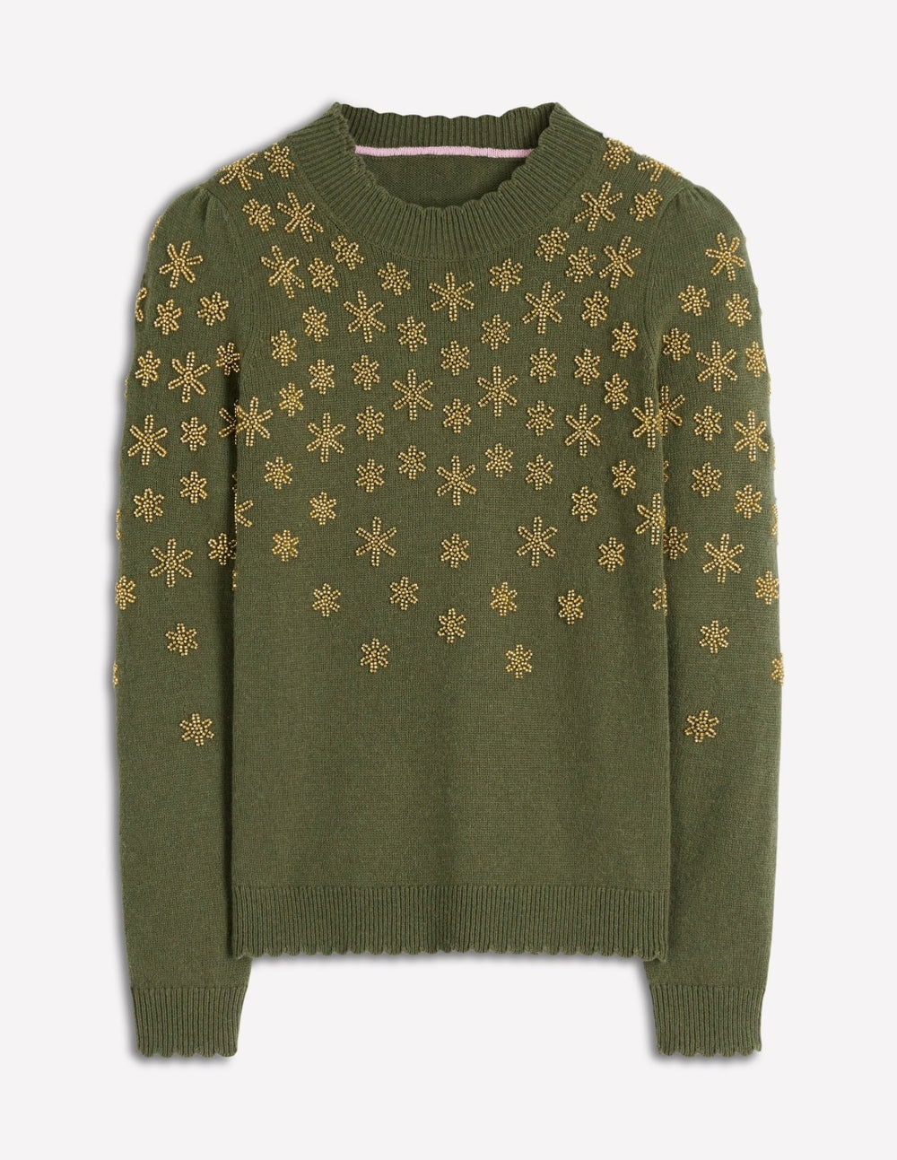 Elizabeth Embellished Sweater-Leaf Green / Boden Outlet