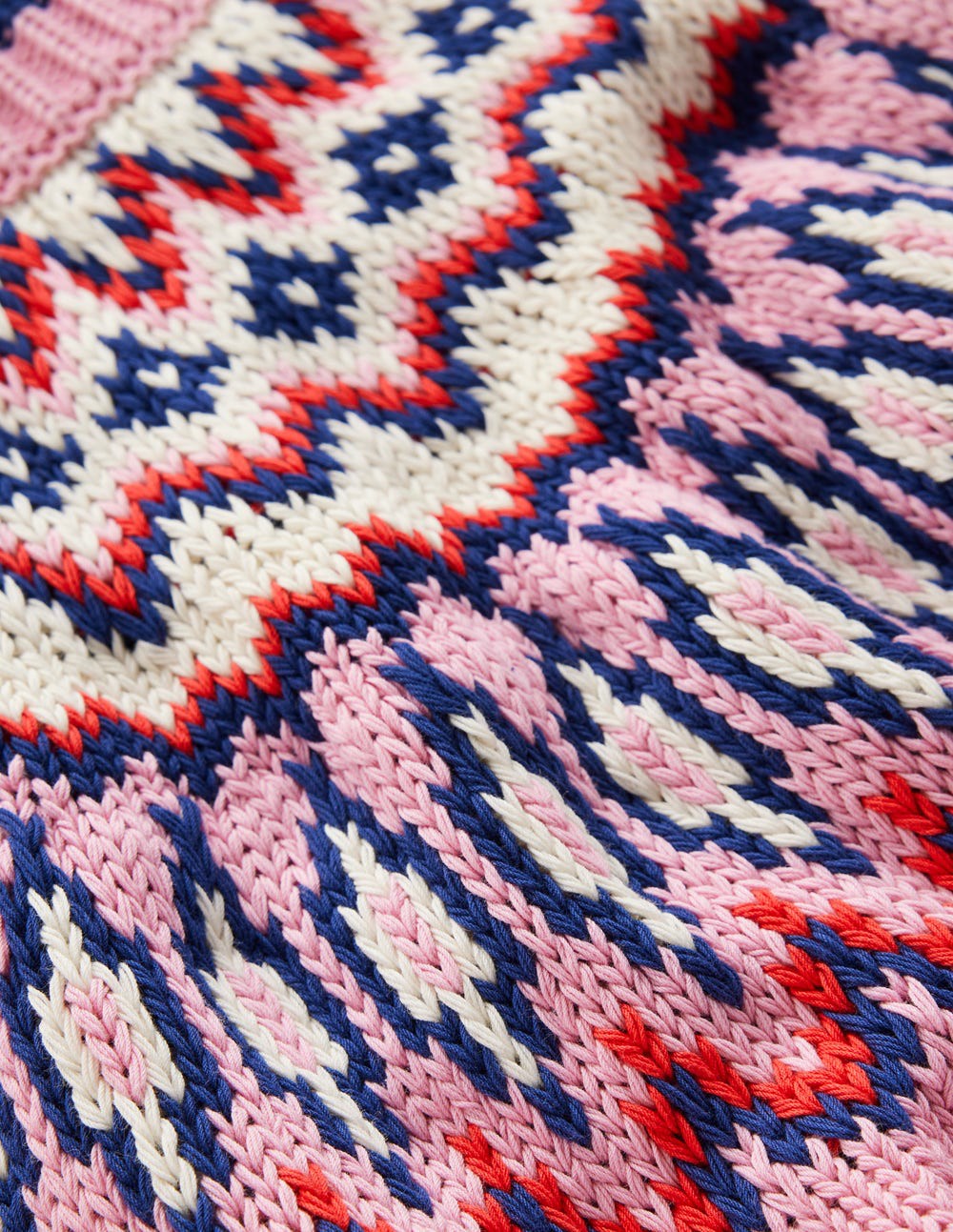 Margot Puff Sleeve T-Shirt-Almond Pink Fair Isle / Boden Discount
