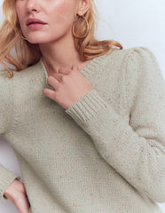 Davina Puff Sleeve Sweater-Ivory, Nep / Boden On sale