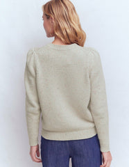 Davina Puff Sleeve Sweater-Ivory, Nep / Boden On sale