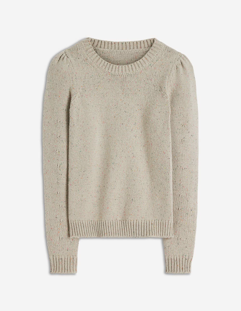 Davina Puff Sleeve Sweater-Ivory, Nep / Boden On sale