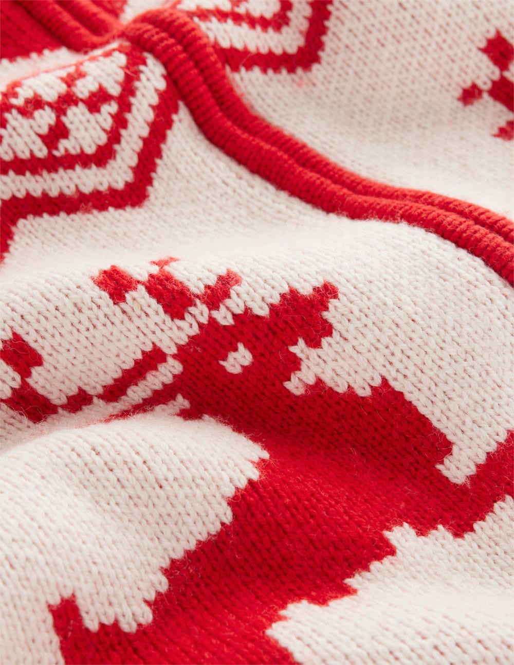 Zip Up Jacquard Cardigan-Poppy Red Reindeer / Boden us