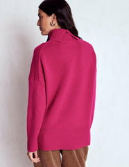 Polly Merino Roll Neck Sweater-Sorbet Pink / Boden
