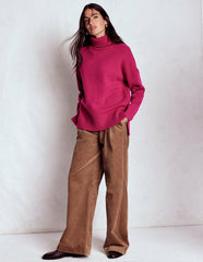 Polly Merino Roll Neck Sweater-Sorbet Pink / Boden
