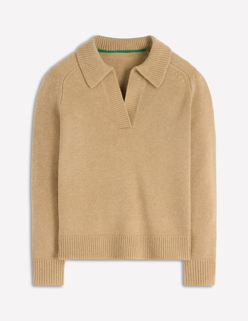 Marion Merino Henley Sweater-Camel Melange / Boden Sale