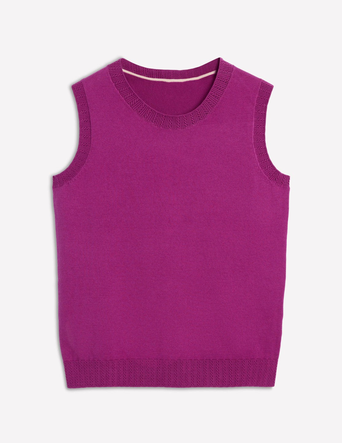 Emilia Cotton Crew Neck Vest-Regal Purple / Boden Online