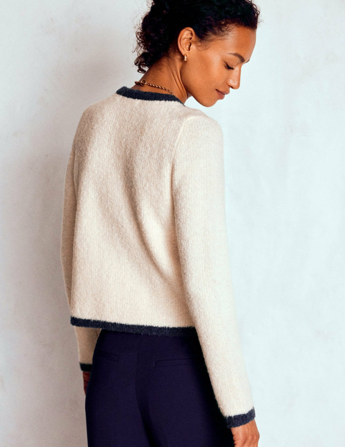 Holly Boucle Knitted Jacket-Warm Ivory, Boucle / Boden Outlet