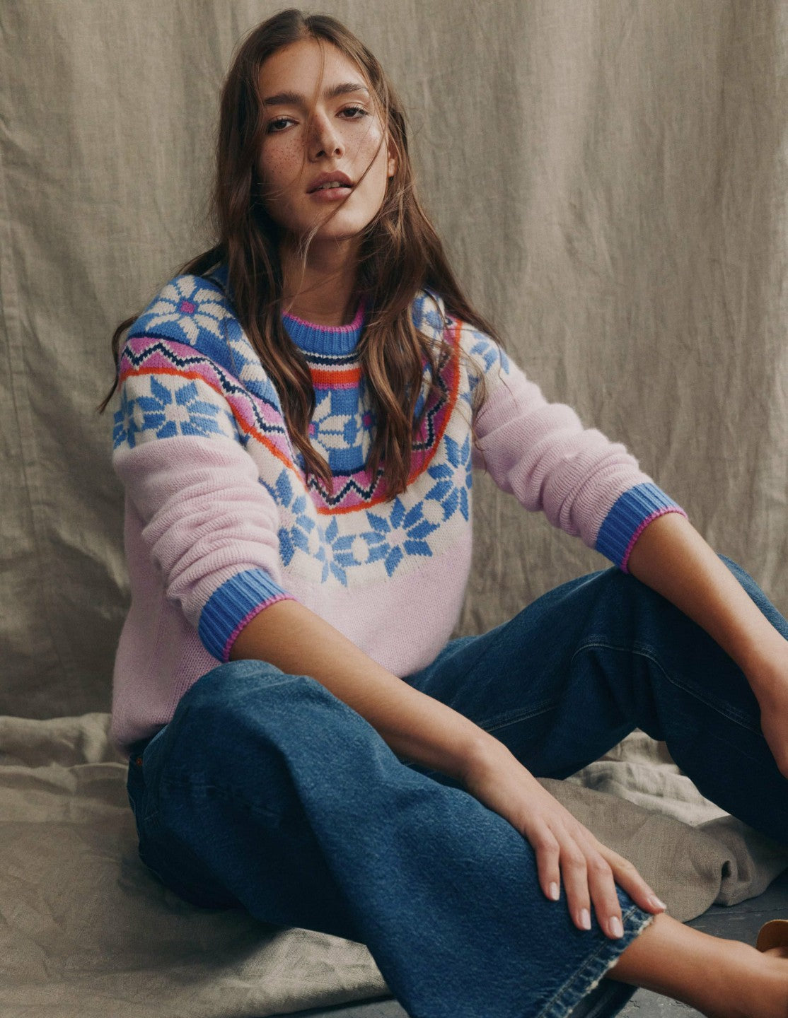 Eleanor Fair Isle Sweater-Meadowsweet Pink / Boden On sale