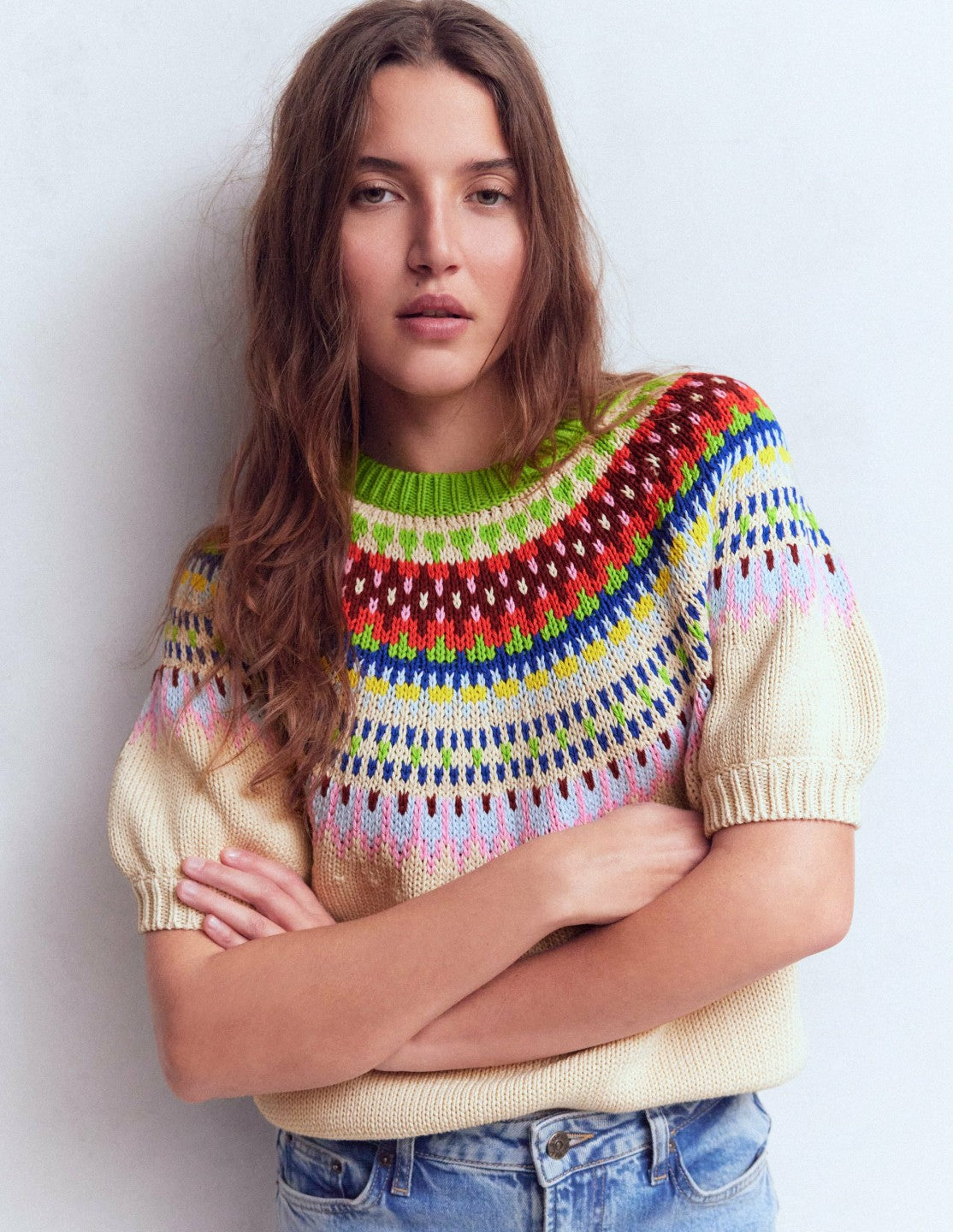 Margot Puff Sleeve T-Shirt-Oatmeal Melange / Boden us