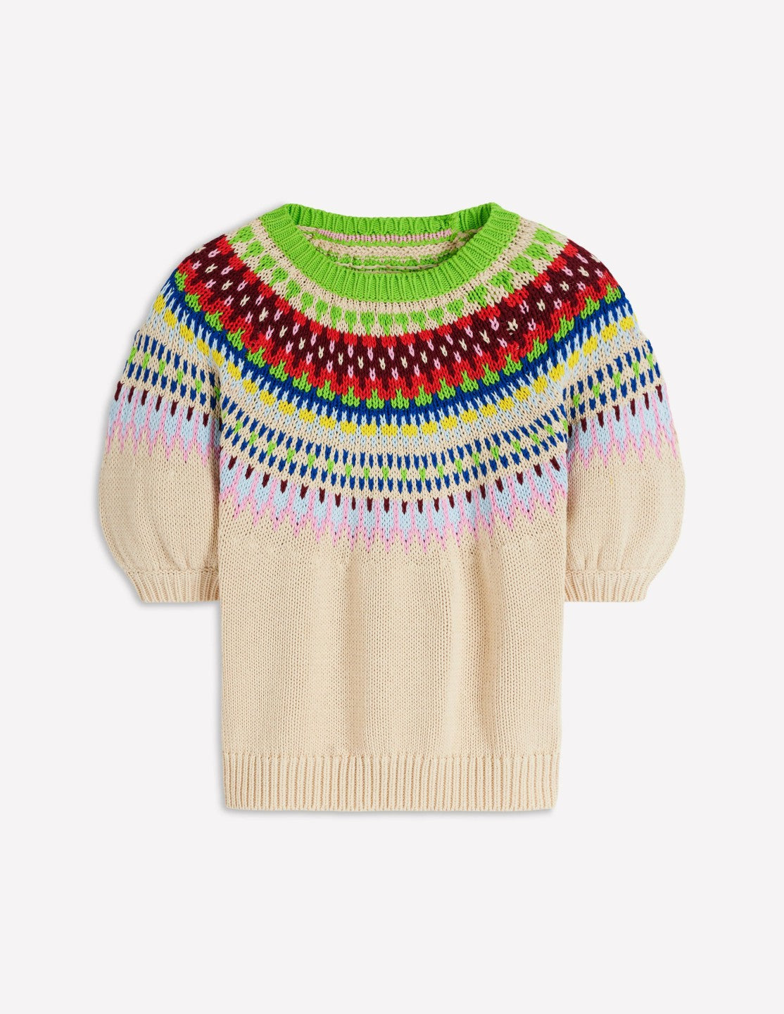 Margot Puff Sleeve T-Shirt-Oatmeal Melange / Boden us
