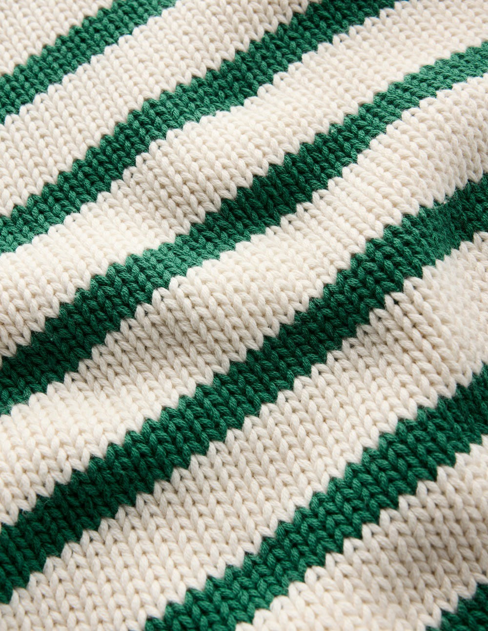 Lucy Chunky Cotton Sweater-Ivory and Jewel Green Stripe / Boden Sale