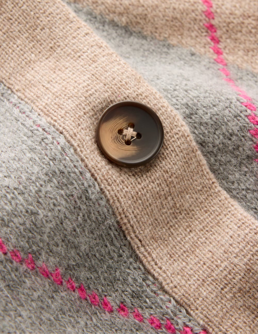 Quinn Boyfriend Cardigan-Neutral Argyle / Boden On sale