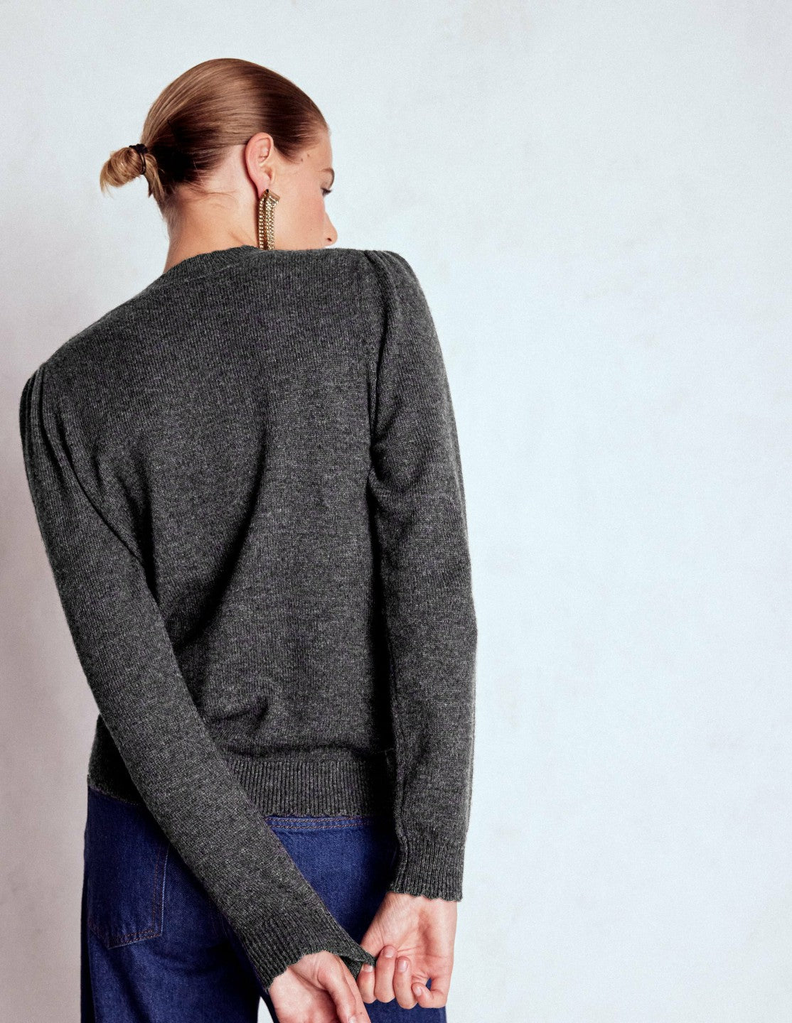 Elizabeth Embellished Sweater-Charcoal Melange Swans / Boden us