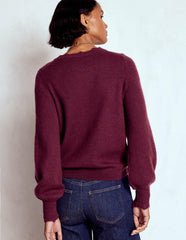Fluffy Embroidered Sweater-Deep Wisteria / Boden