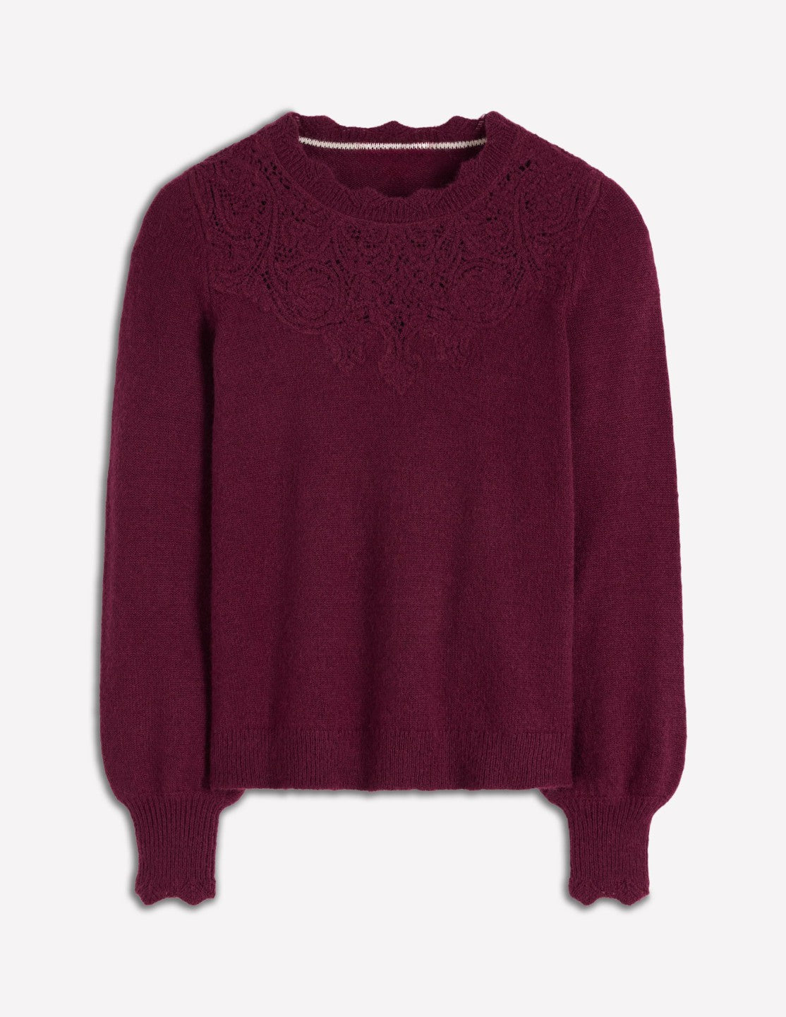 Fluffy Embroidered Sweater-Deep Wisteria / Boden