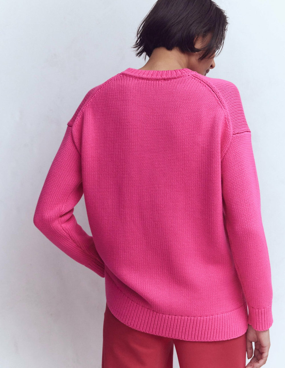 Lucy Oversized Cotton Jumper-Pink Peony / Boden Sale