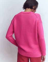 Lucy Oversized Cotton Jumper-Pink Peony / Boden Sale