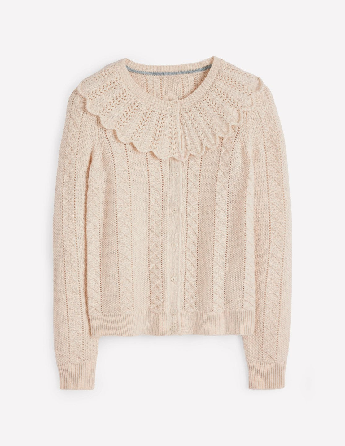 Scallop Collar Cardigan-Warm Ivory Melange / Boden On sale