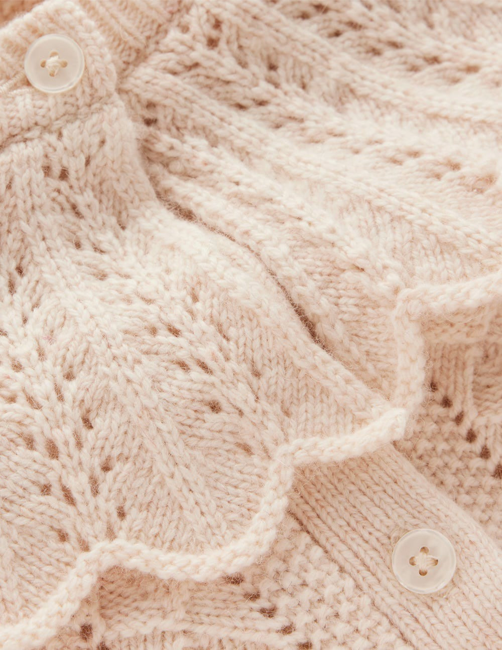 Scallop Collar Cardigan-Warm Ivory Melange / Boden On sale