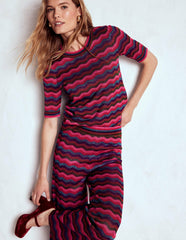 Jacquard Knitted T-Shirt-Multi / Boden Discount