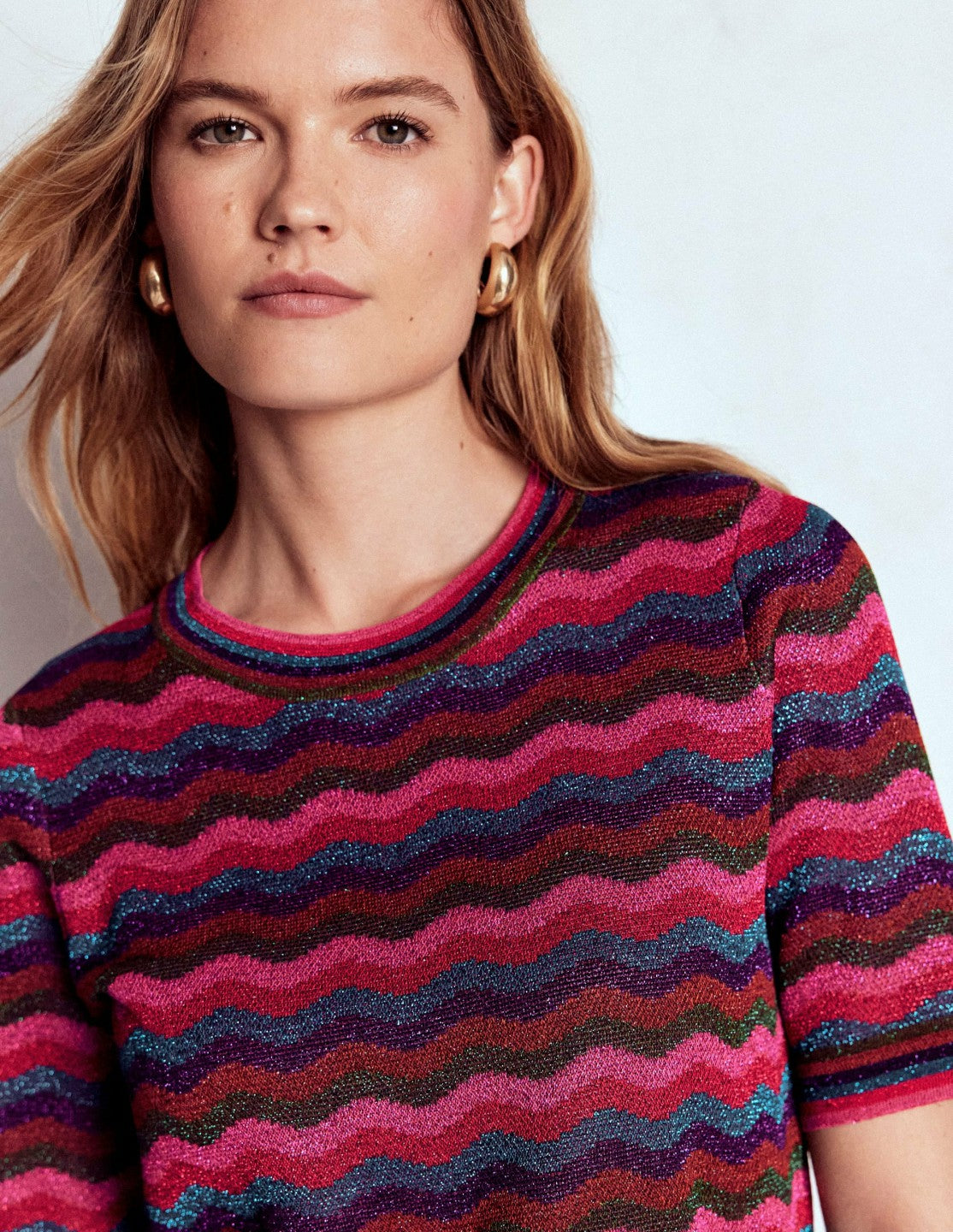 Jacquard Knitted T-Shirt-Multi / Boden Discount