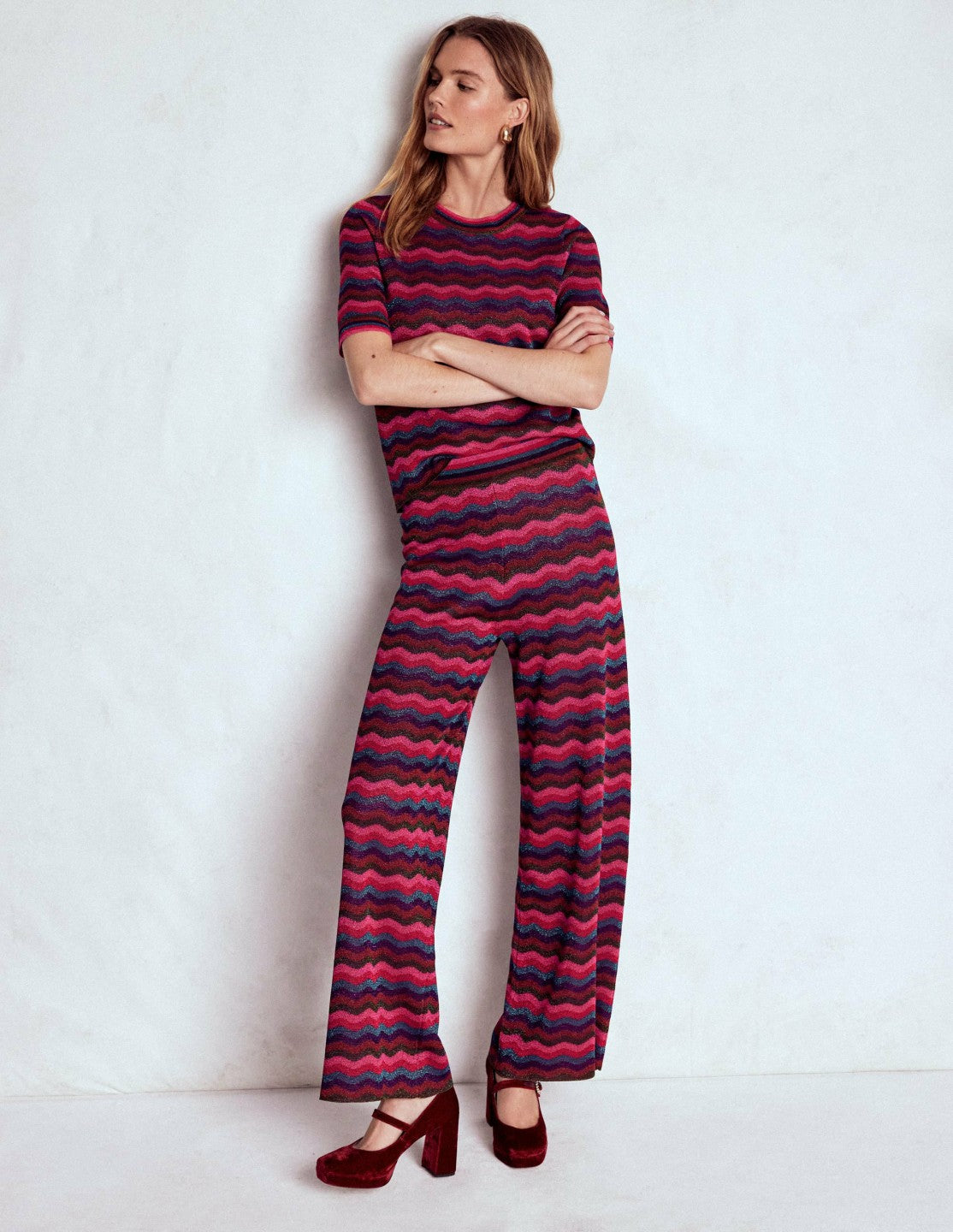 Jacquard Knitted T-Shirt-Multi / Boden Discount