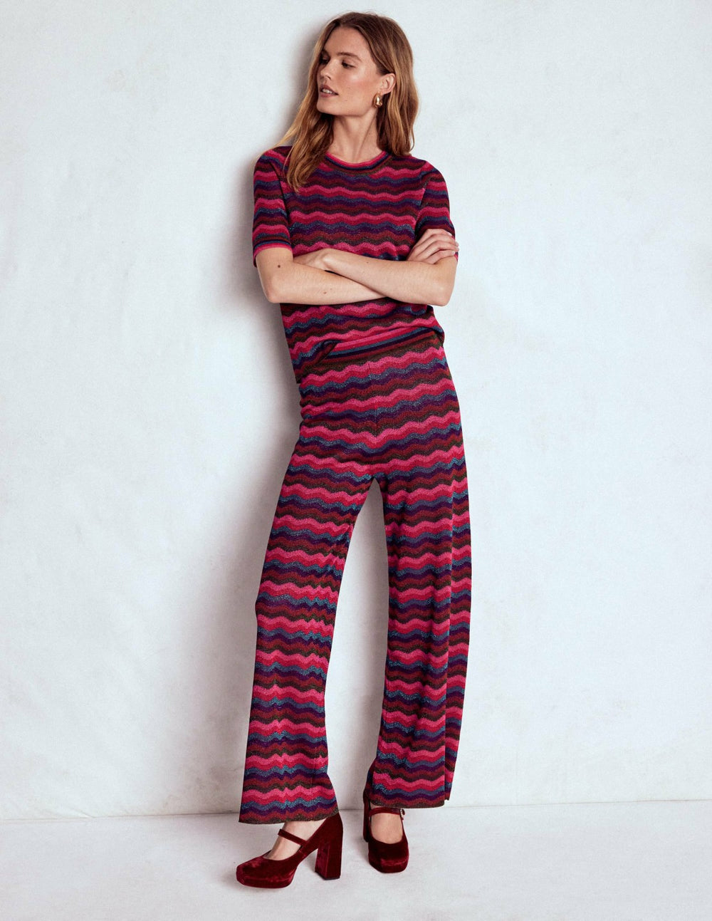 Jacquard Knitted T-Shirt-Multi / Boden Discount