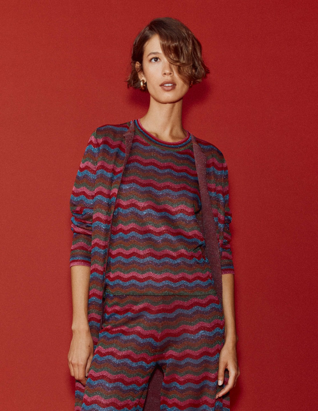 Jacquard Knitted T-Shirt-Multi / Boden Discount